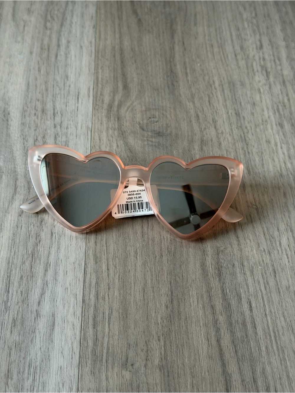 Aerie Rose Gold Heart-Shaped Sunglasses